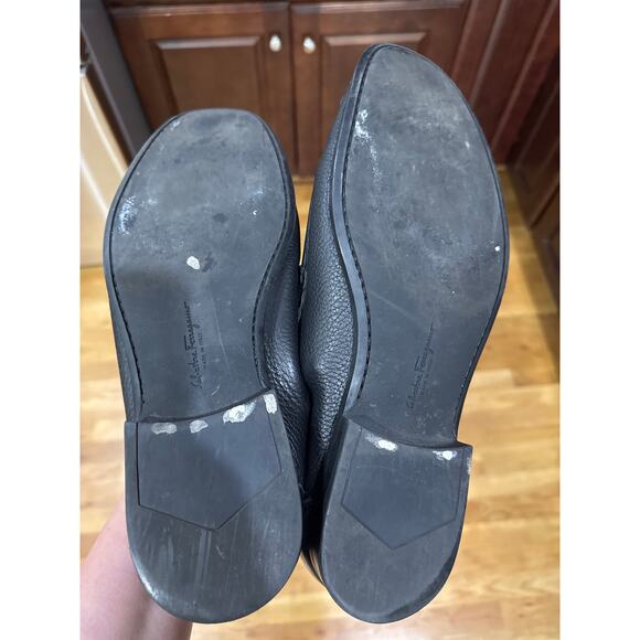 Salvatore Ferragamo Grandioso Grained Calfskin Gancini Loafers Size 10.5 EE - Picture 5 of 7